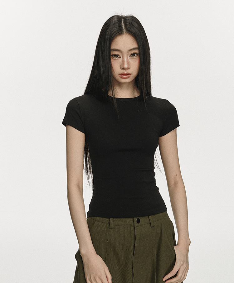 Basic Slim Fit Crewneck Tee - COPPING THREADS - Anna Aneae