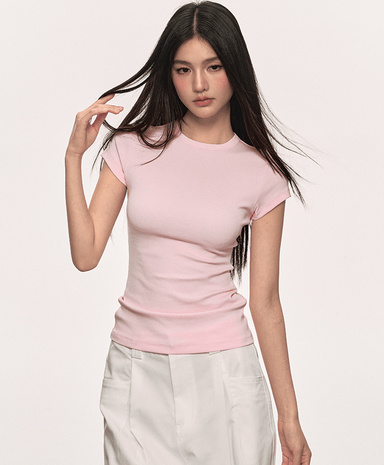 Basic Slim Fit Crewneck Tee - COPPING THREADS - Anna Aneae