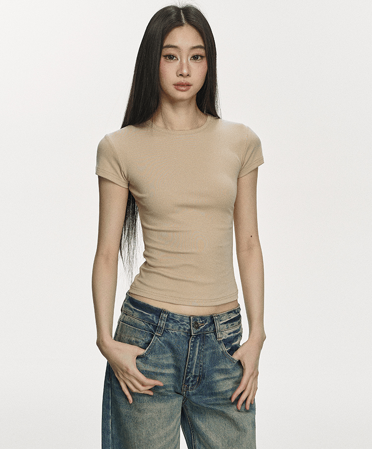 Basic Slim Fit Crewneck Tee - COPPING THREADS - Anna Aneae