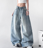 Star Rhinestone Wide-Leg Denim – CT65088