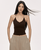 Beaded Strap Crisscross Halter Cami Top - COPPING THREADS - Anna Aneae