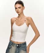 Beaded Strap Crisscross Halter Cami Top - COPPING THREADS - Anna Aneae