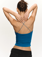 Beaded Strap Crisscross Halter Cami Top - COPPING THREADS - Anna Aneae