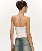Beaded Strap Crisscross Halter Cami Top - COPPING THREADS - Anna Aneae