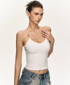 Beaded Strap Crisscross Halter Cami Top - COPPING THREADS - Anna Aneae