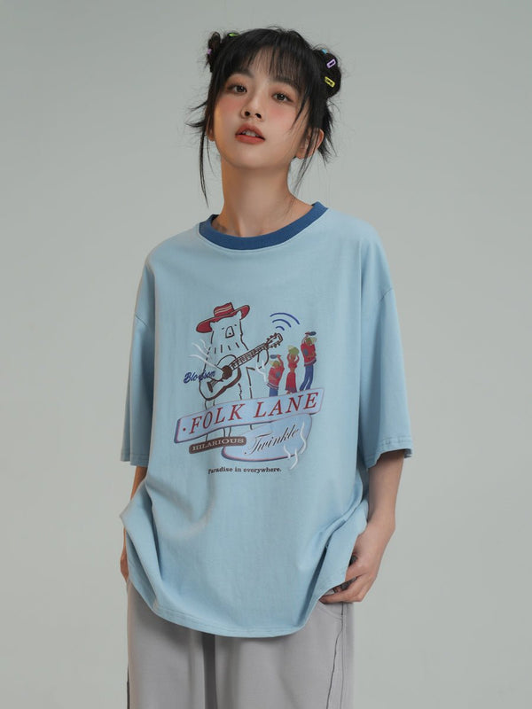 Bear Print Tee - COPPING THREADS - FOLK LANE
