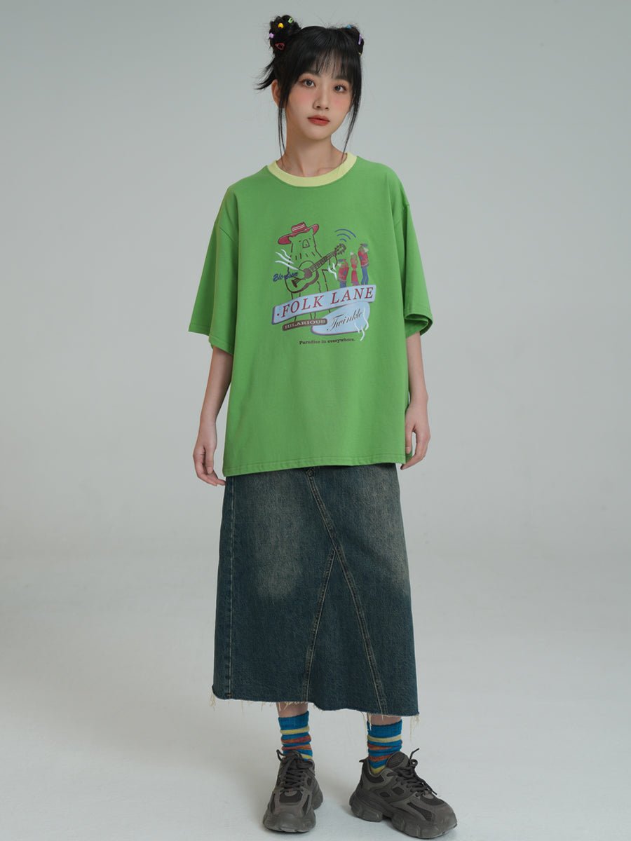 Bear Print Tee - COPPING THREADS - FOLK LANE