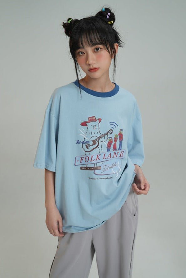 Bear Print Tee - COPPING THREADS - FOLK LANE