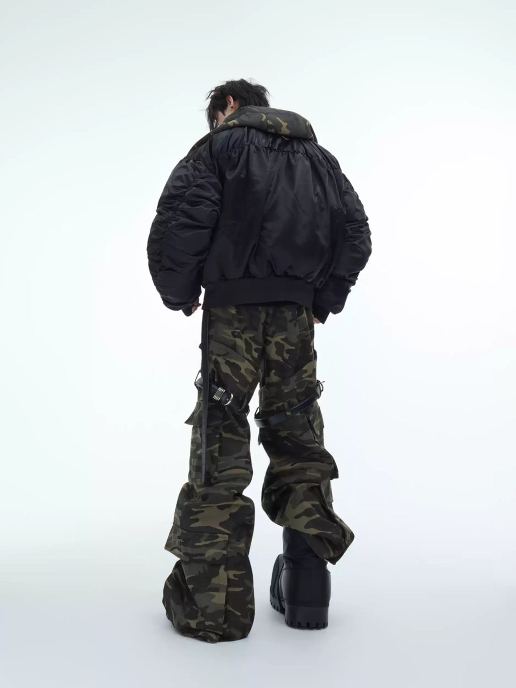 Belted Loose - Fit Vintage Washed Camouflage Cargo Pants - COPPING THREADS - ArguE CulturE