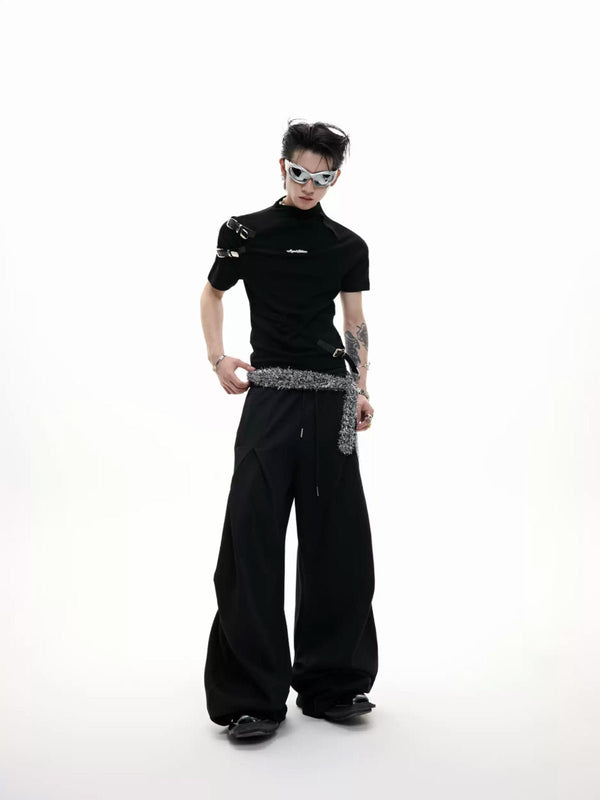 Belted Stand-Collar Fitted T-Shirt - COPPING THREADS - Argue Culture