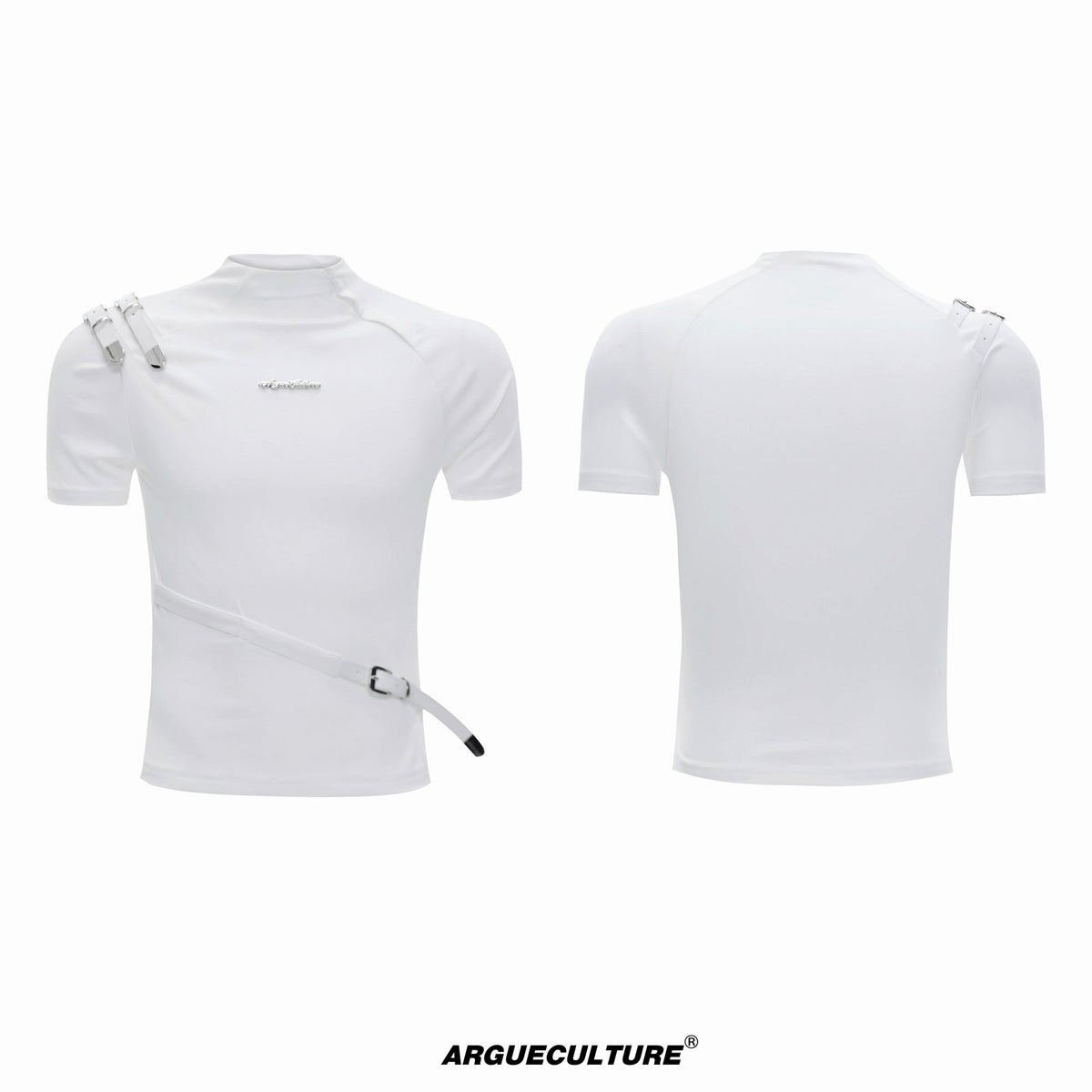 Belted Stand-Collar Fitted T-Shirt - COPPING THREADS - Argue Culture