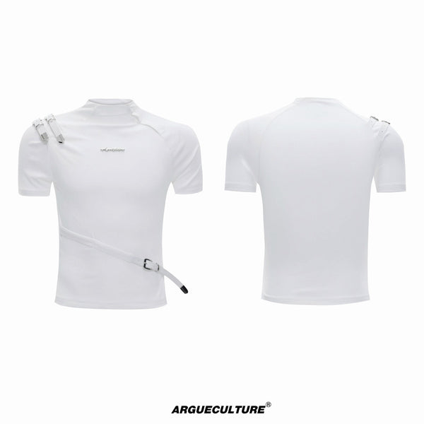 Belted Stand-Collar Fitted T-Shirt - COPPING THREADS - Argue Culture