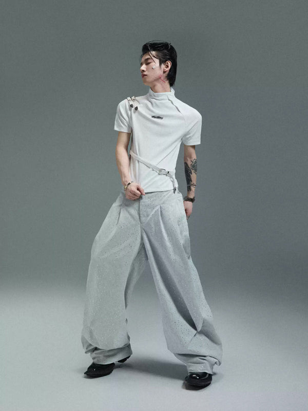 Belted Stand-Collar Fitted T-Shirt - COPPING THREADS - Argue Culture