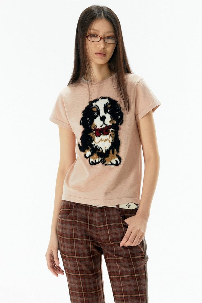 Bernese Mountain Dog Knit Print Tee - COPPING THREADS - APRIORITY Hover Image