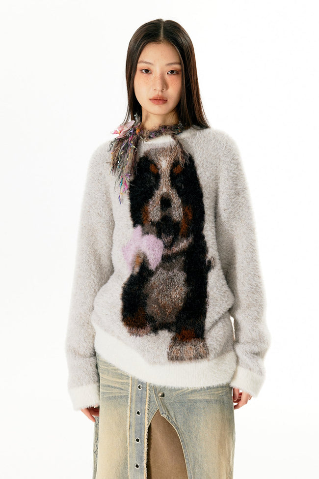 Bernese Mountain Dog Print Pullover Sweater - COPPING THREADS - APRIORITY Hover Image