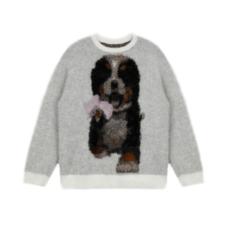Bernese Mountain Dog Print Pullover Sweater - COPPING THREADS - APRIORITY