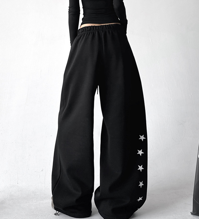 Star Print Fleece-Lined Sweatpants Secondary image
