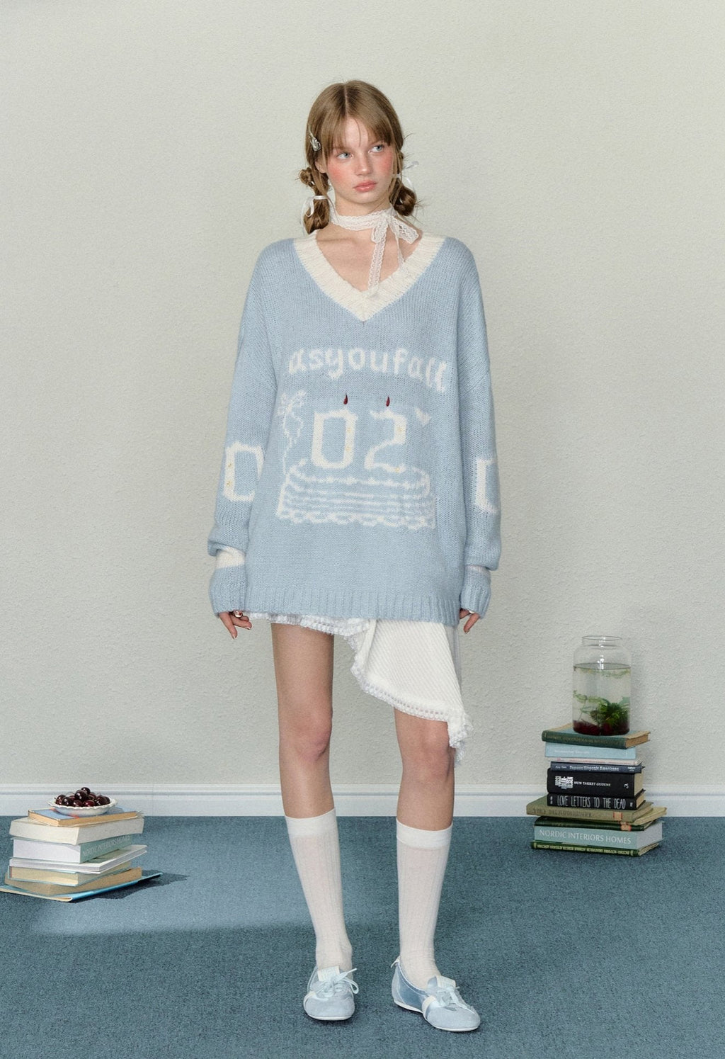 Birthday Cake Candle Intarsia Knit Sweater - COPPING THREADS - AYF