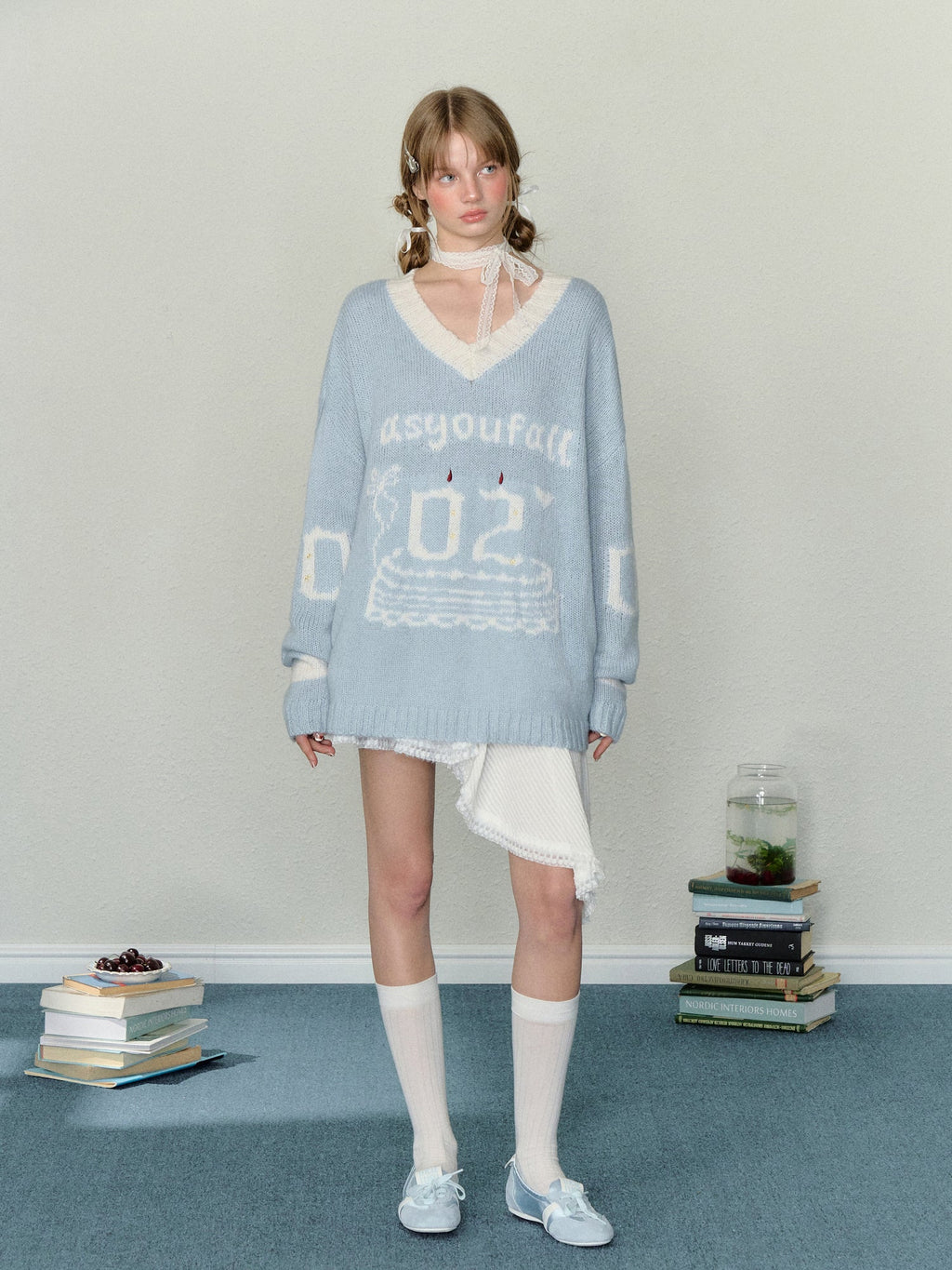 Birthday Cake Candle Intarsia Knit Sweater - COPPING THREADS - AYF