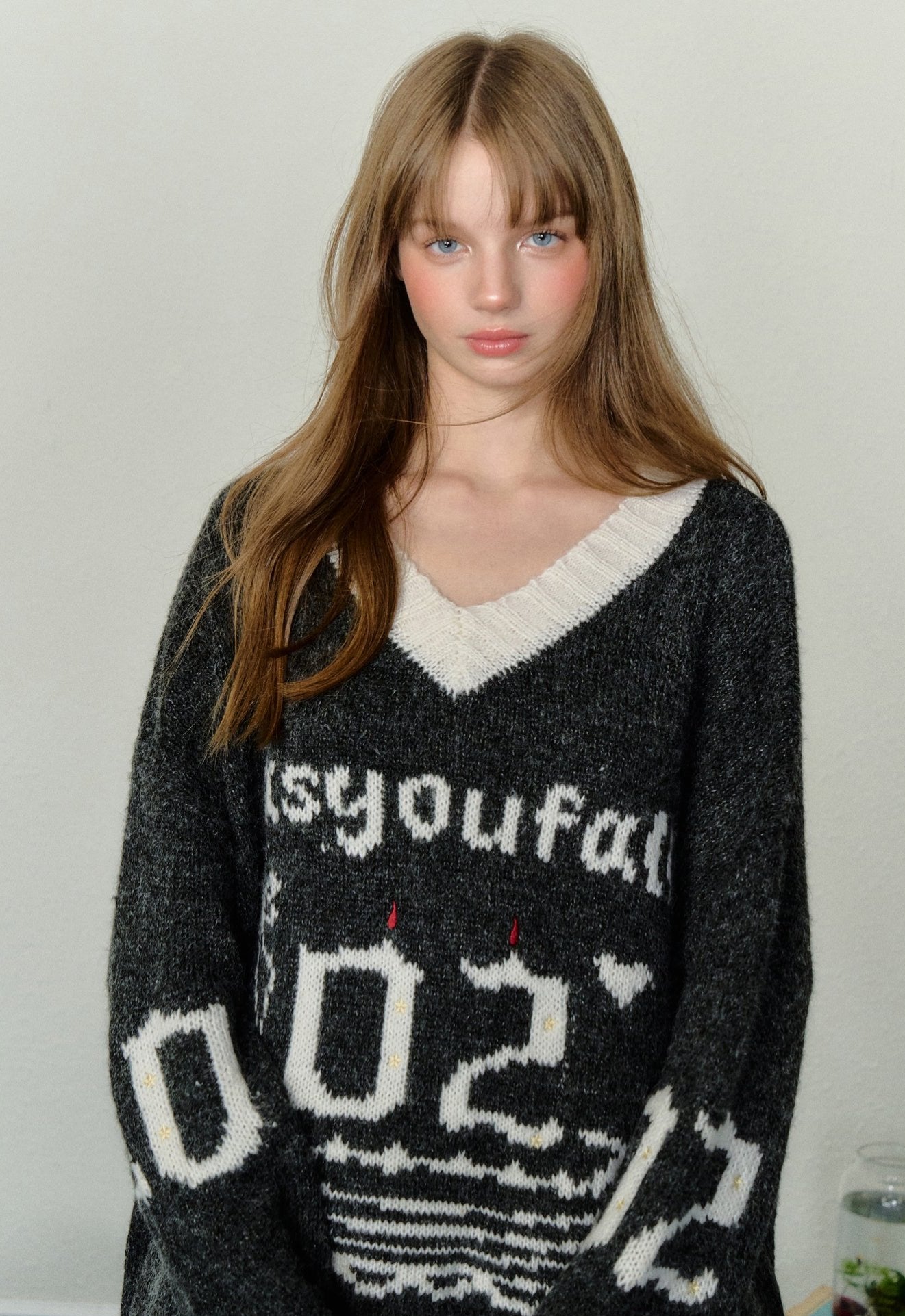 Birthday Cake Candle Intarsia Knit Sweater - COPPING THREADS - AYF