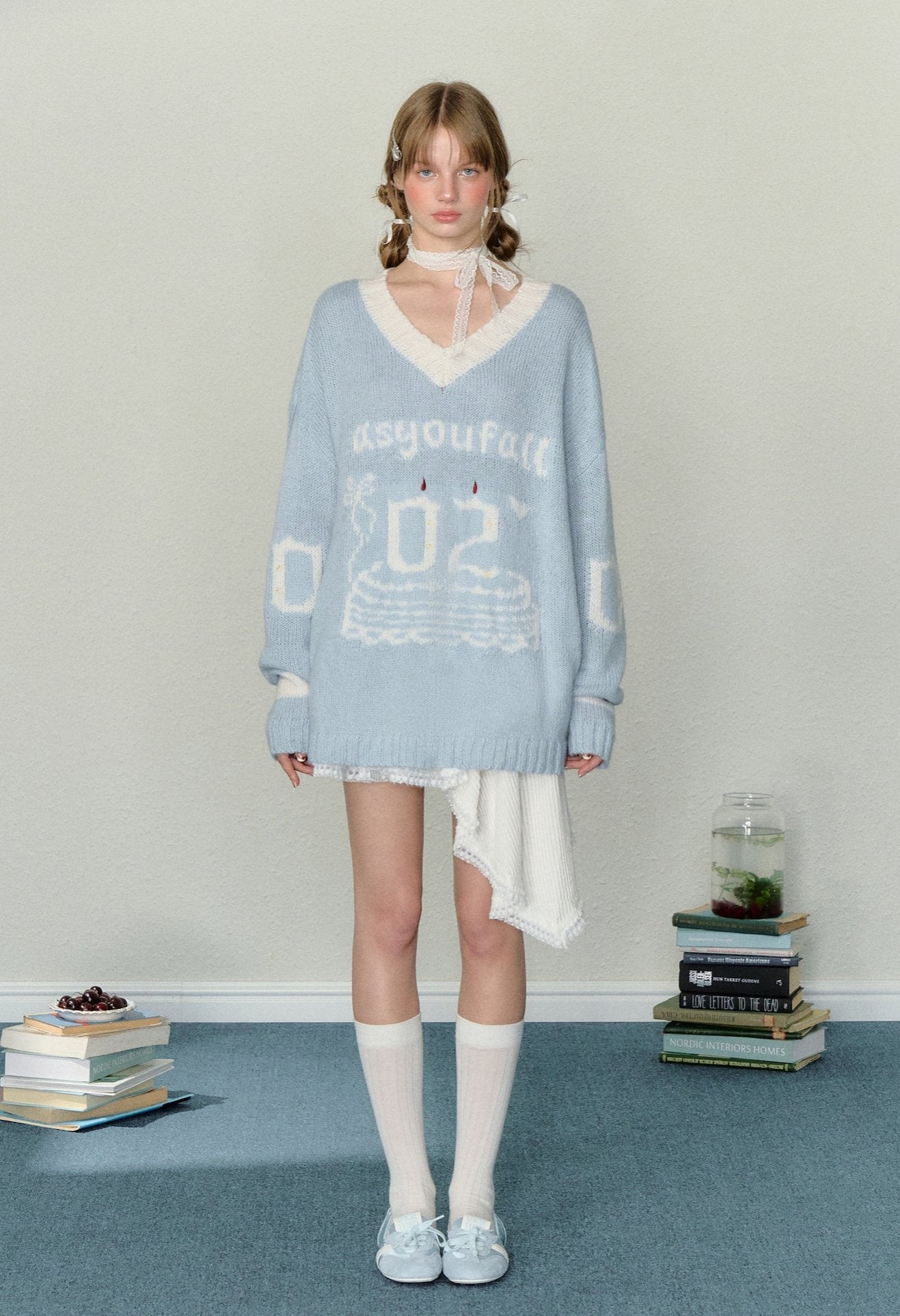 Birthday Cake Candle Intarsia Knit Sweater - COPPING THREADS - AYF