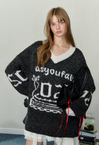 Birthday Cake Candle Intarsia Knit Sweater - COPPING THREADS - AYF
