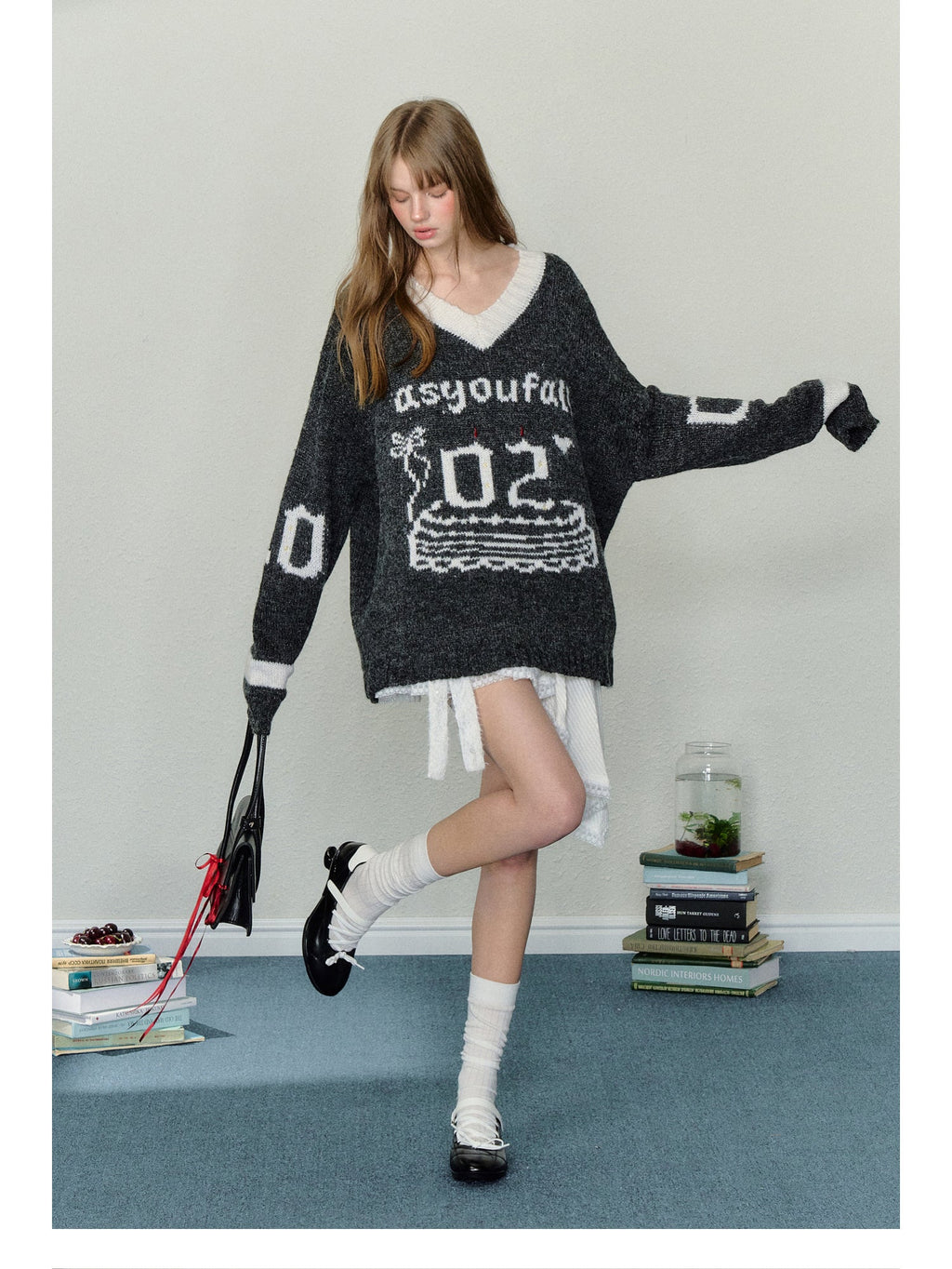 Birthday Cake Candle Intarsia Knit Sweater - COPPING THREADS - AYF