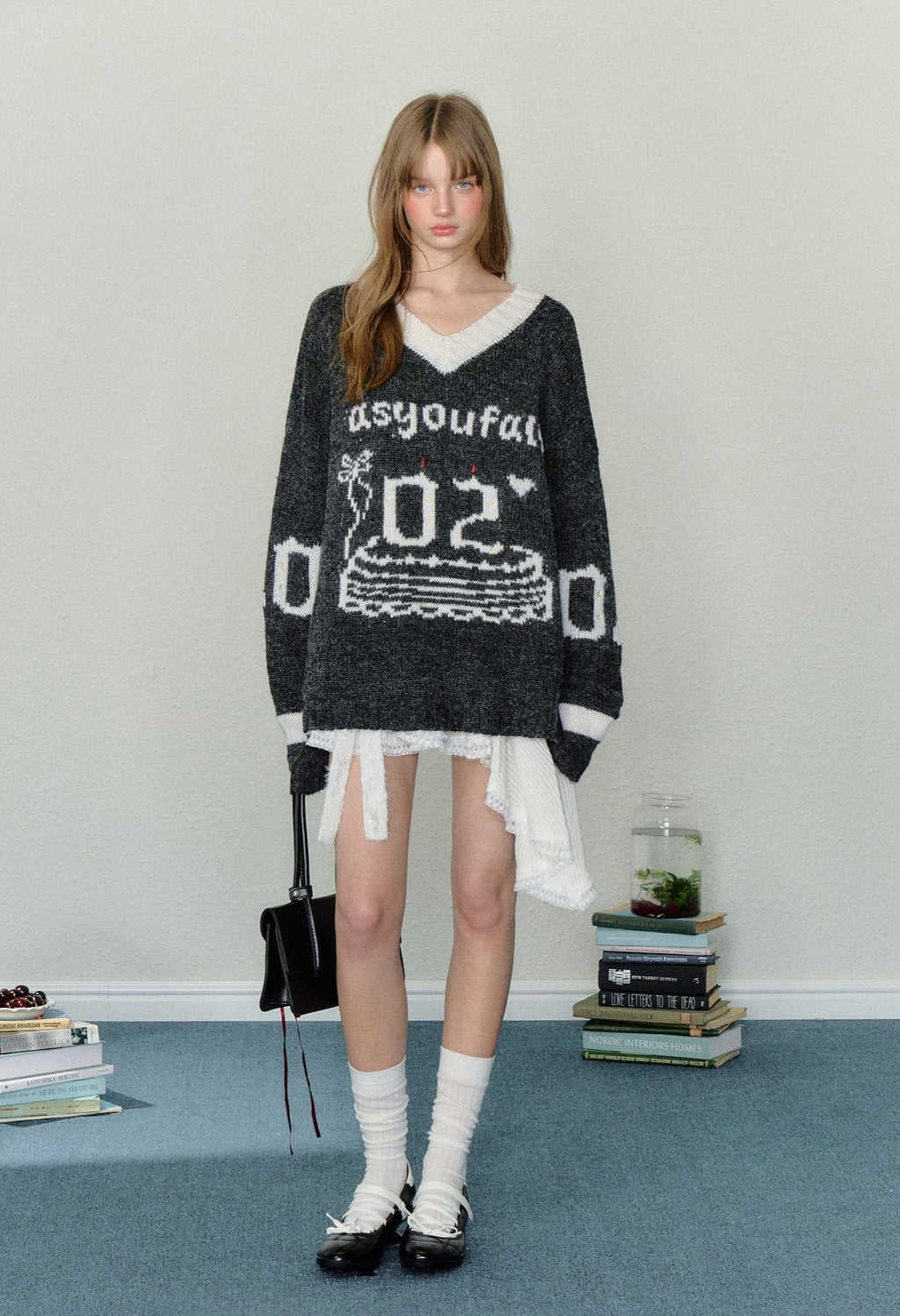 Birthday Cake Candle Intarsia Knit Sweater - COPPING THREADS - AYF