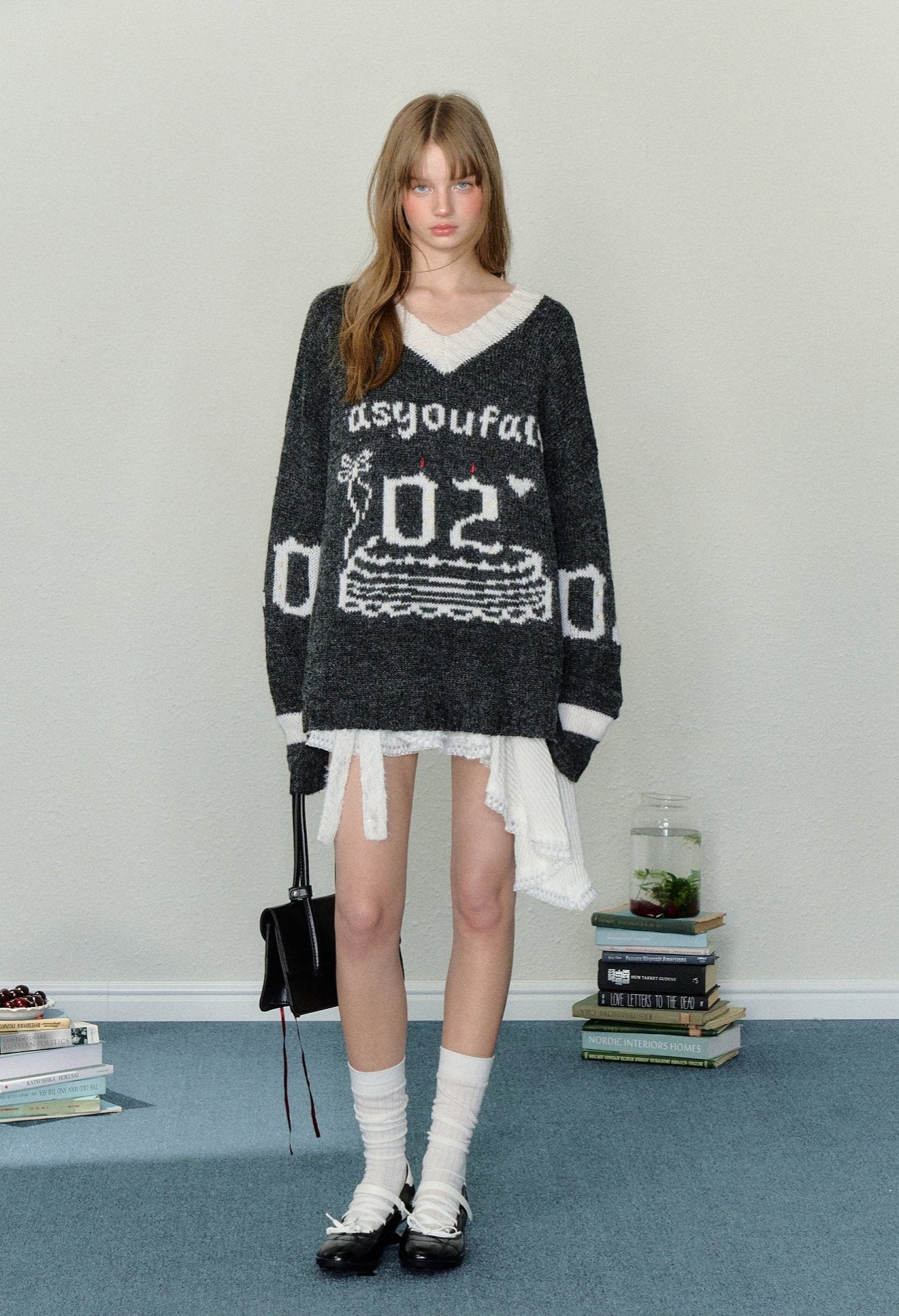 Birthday Cake Candle Intarsia Knit Sweater - COPPING THREADS - AYF