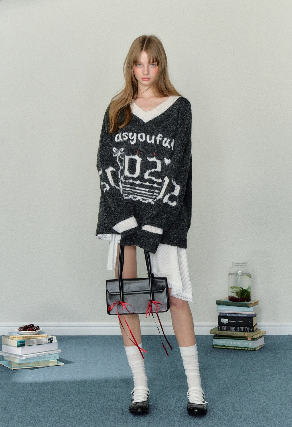 Birthday Cake Candle Intarsia Knit Sweater - COPPING THREADS - AYF