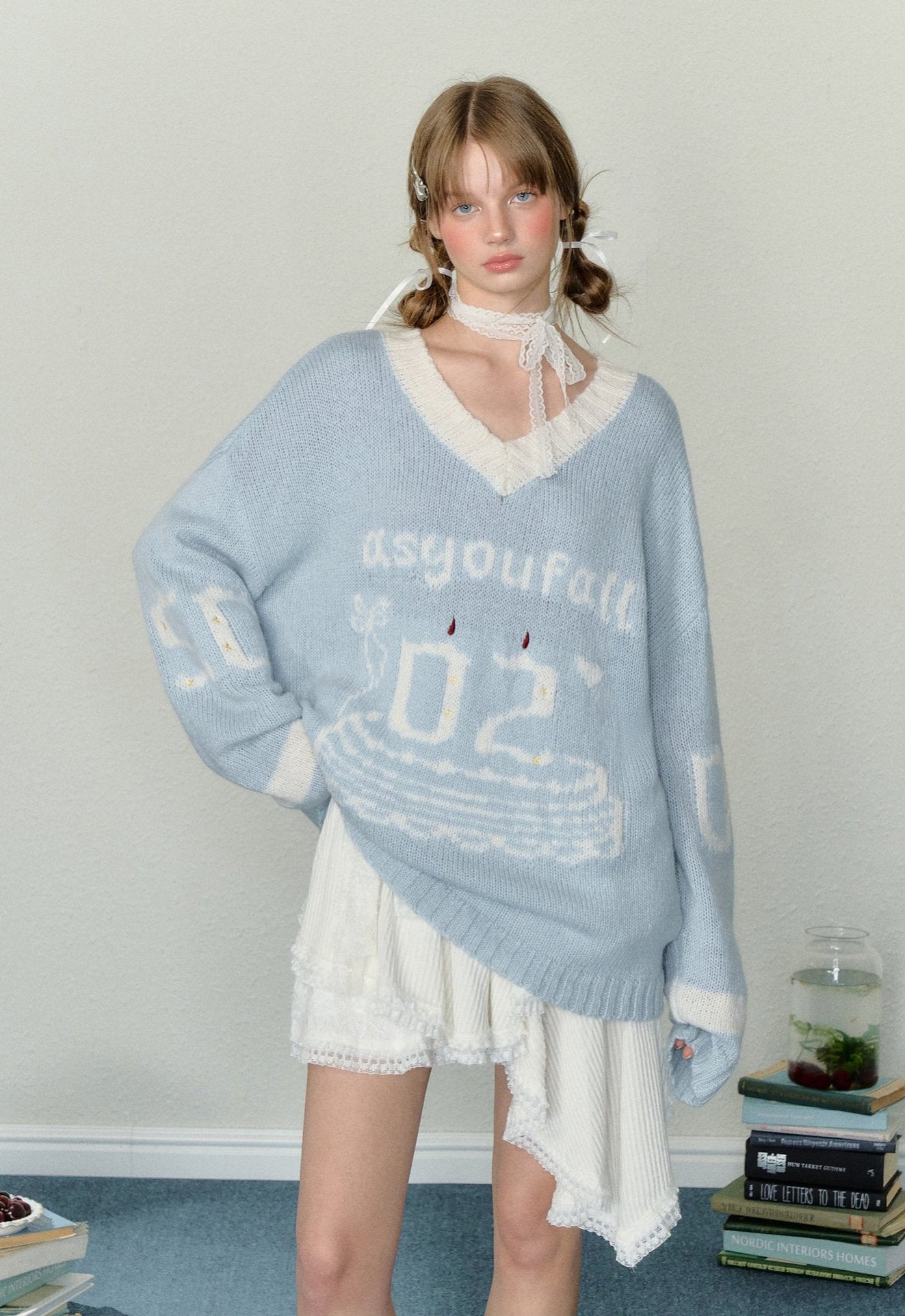 Birthday Cake Candle Intarsia Knit Sweater - COPPING THREADS - AYF