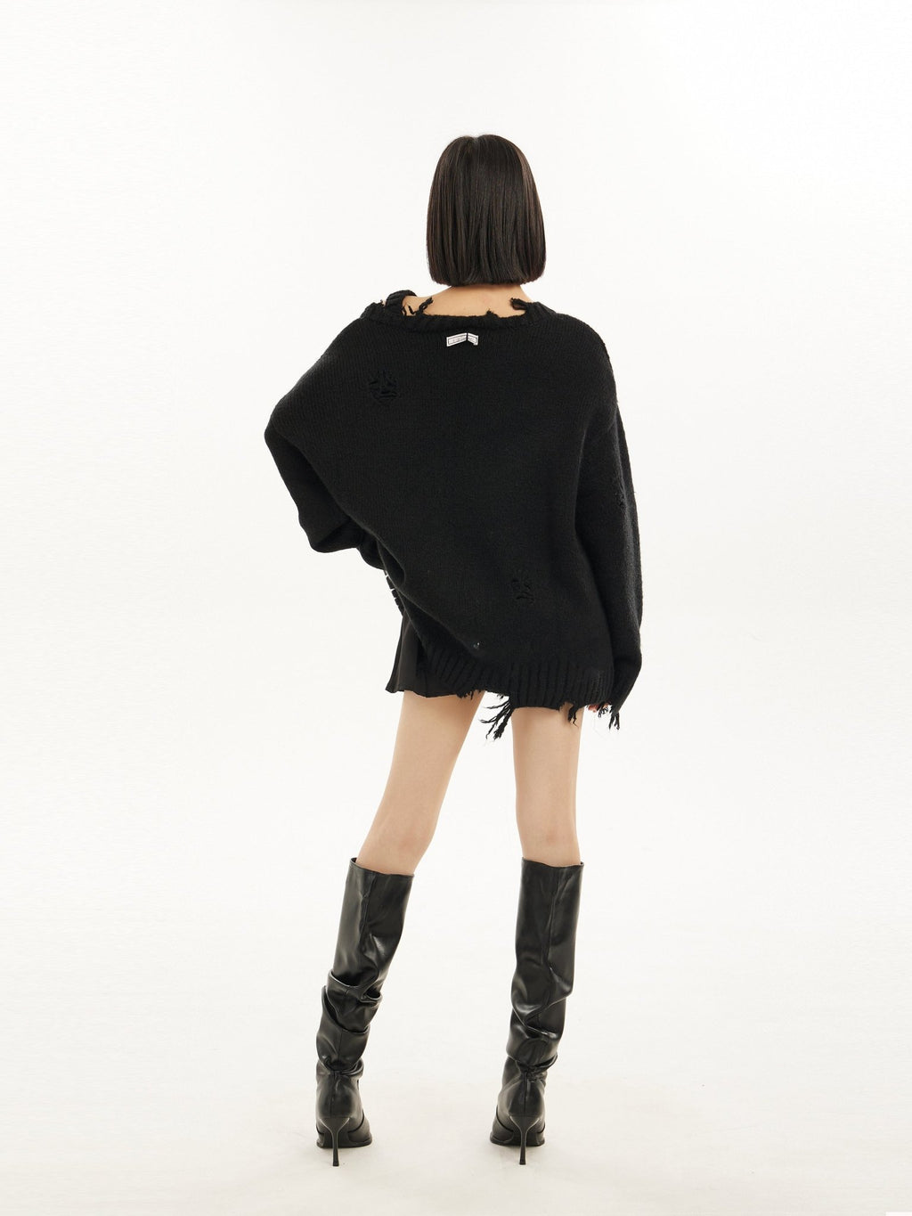 Black Off - Shoulder Butterfly Print Sweater - COPPING THREADS - CT Select