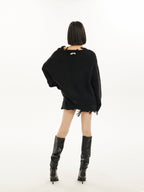 Black Off - Shoulder Butterfly Print Sweater - COPPING THREADS - CT Select