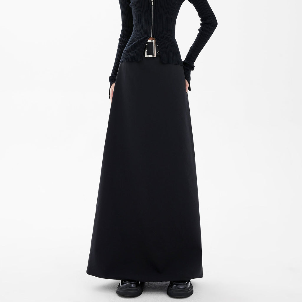 Black Side - Slit Midi Skirt - COPPING THREADS - CHICISLAND