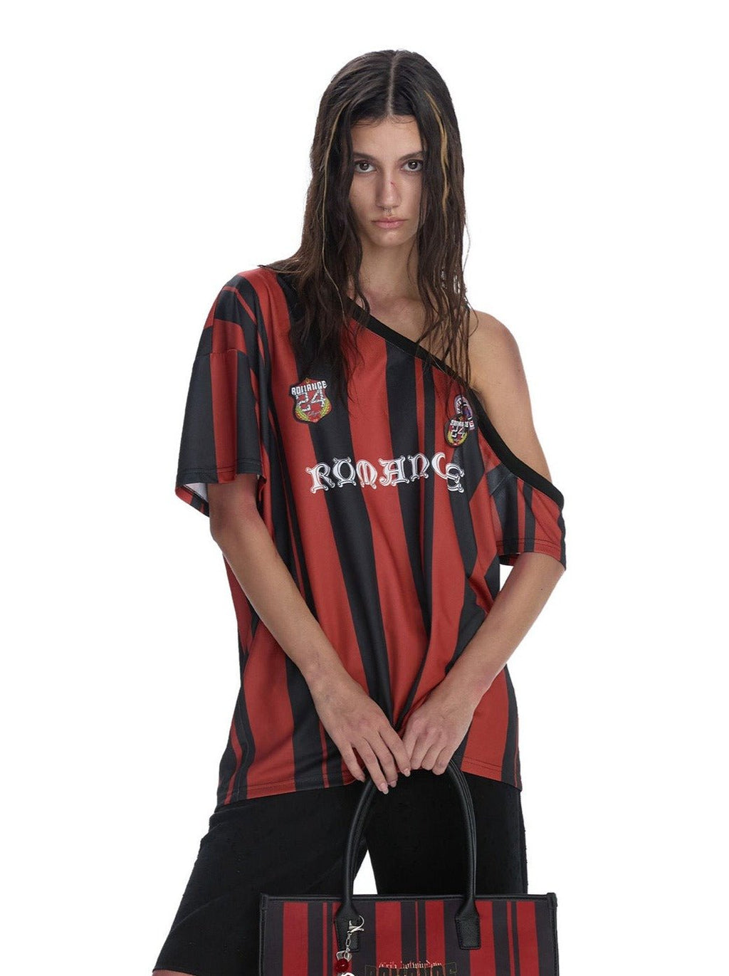 Blokecore Off - Shoulder Striped Jersey Tee - COPPING THREADS - CT Select