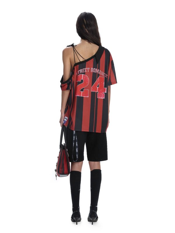Blokecore Off - Shoulder Striped Jersey Tee - COPPING THREADS - CT Select
