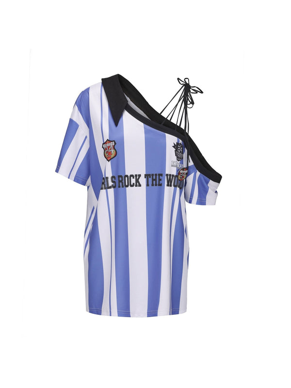 Blokecore Off - Shoulder Striped Jersey Tee - COPPING THREADS - CT Select