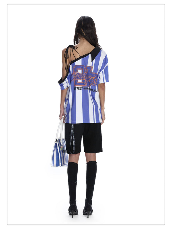 Blokecore Off - Shoulder Striped Jersey Tee - COPPING THREADS - CT Select