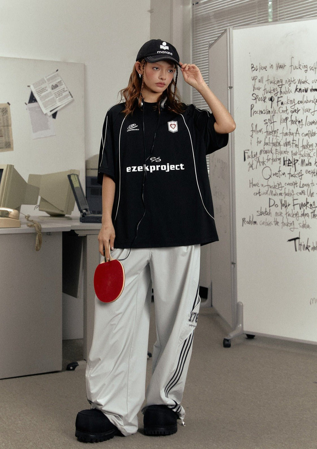 Blokette Style Deconstructed Letter Print Tee - COPPING THREADS - CHICISLAND