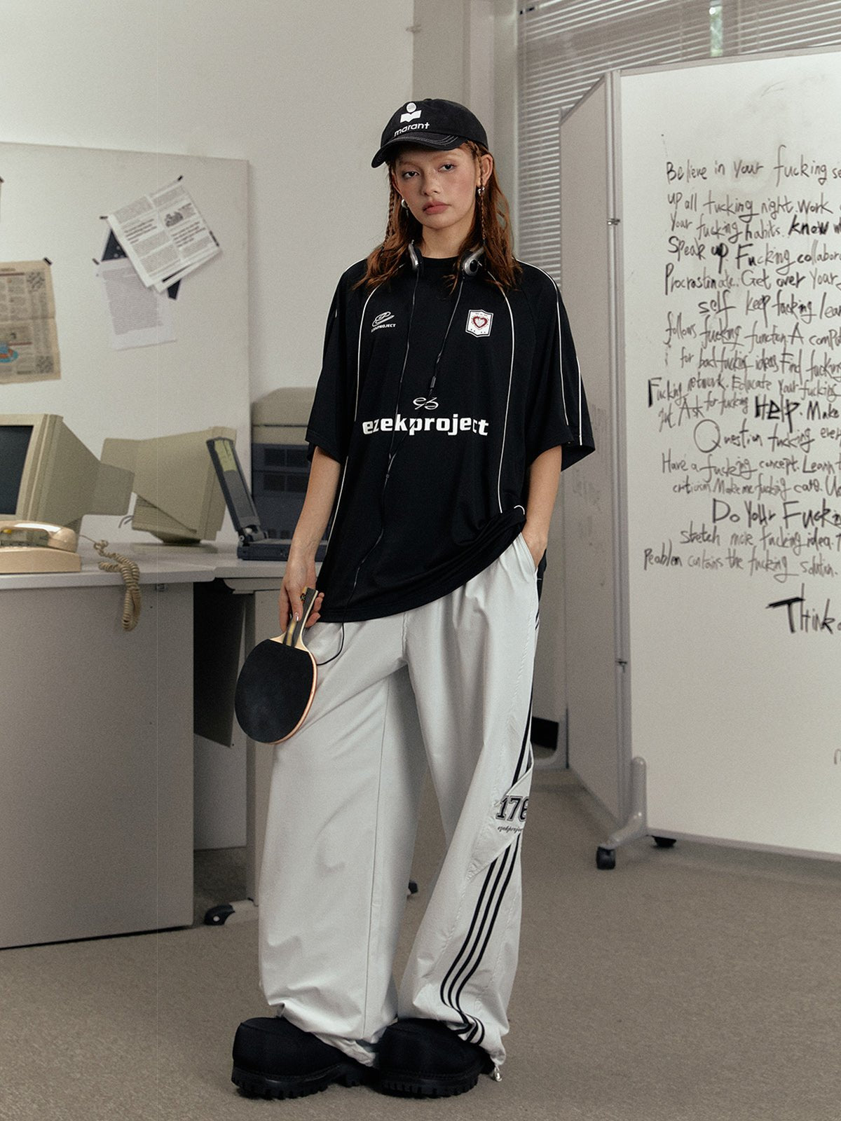 Blokette Style Deconstructed Letter Print Tee - COPPING THREADS - CHICISLAND