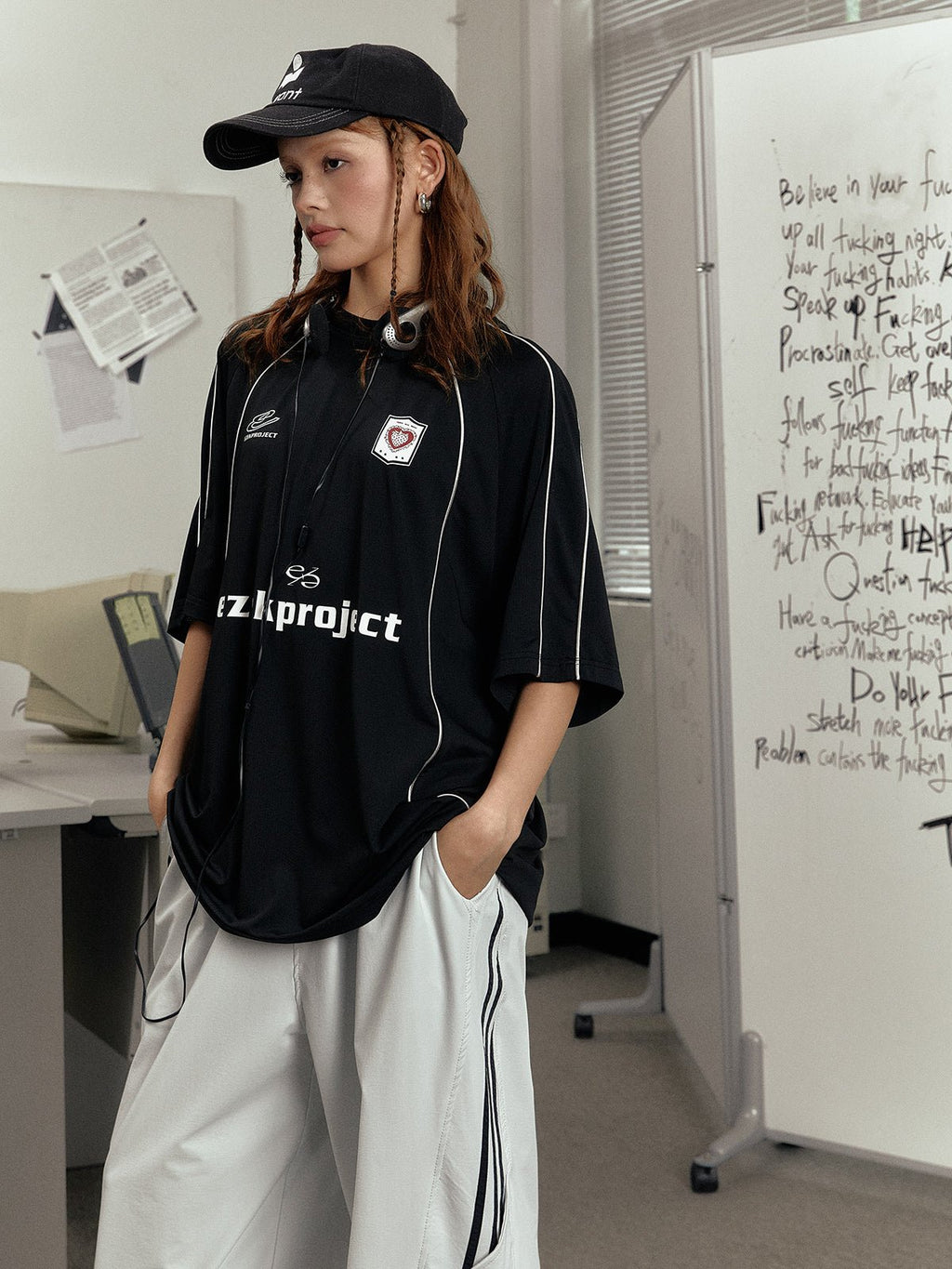 Blokette Style Deconstructed Letter Print Tee - COPPING THREADS - CHICISLAND