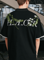Botanical Embroidered Waffle Knit Polo Shirt - COPPING THREADS - Harsh and Cruel