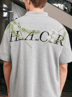 Botanical Embroidered Waffle Knit Polo Shirt - COPPING THREADS - Harsh and Cruel