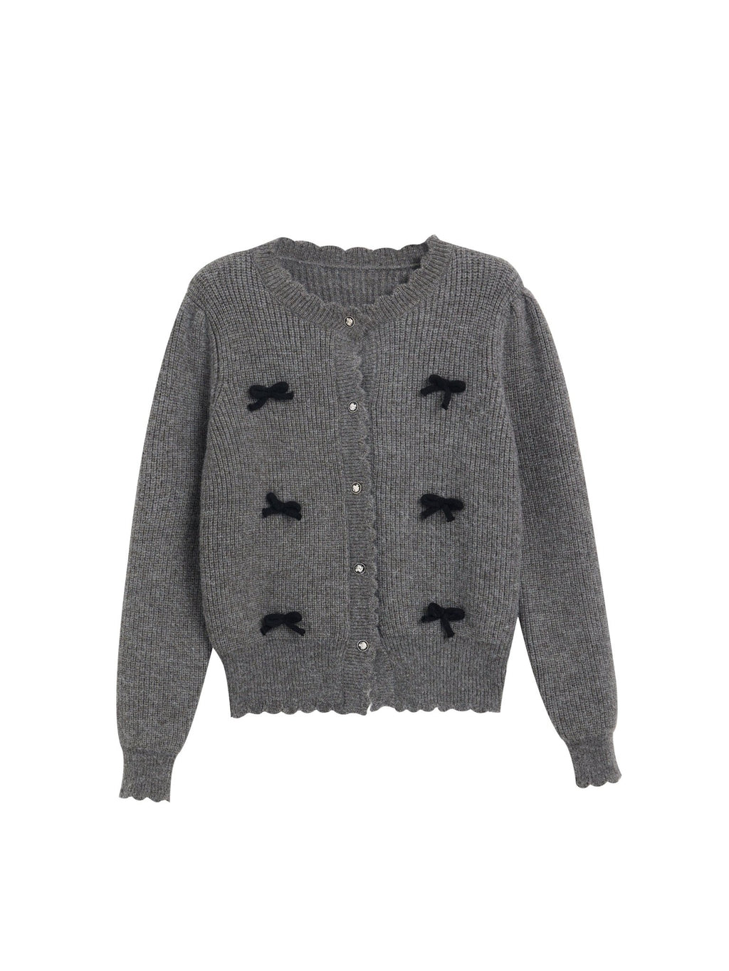 Bow Accent Cardigan Knit Sweater - COPPING THREADS - CT Select
