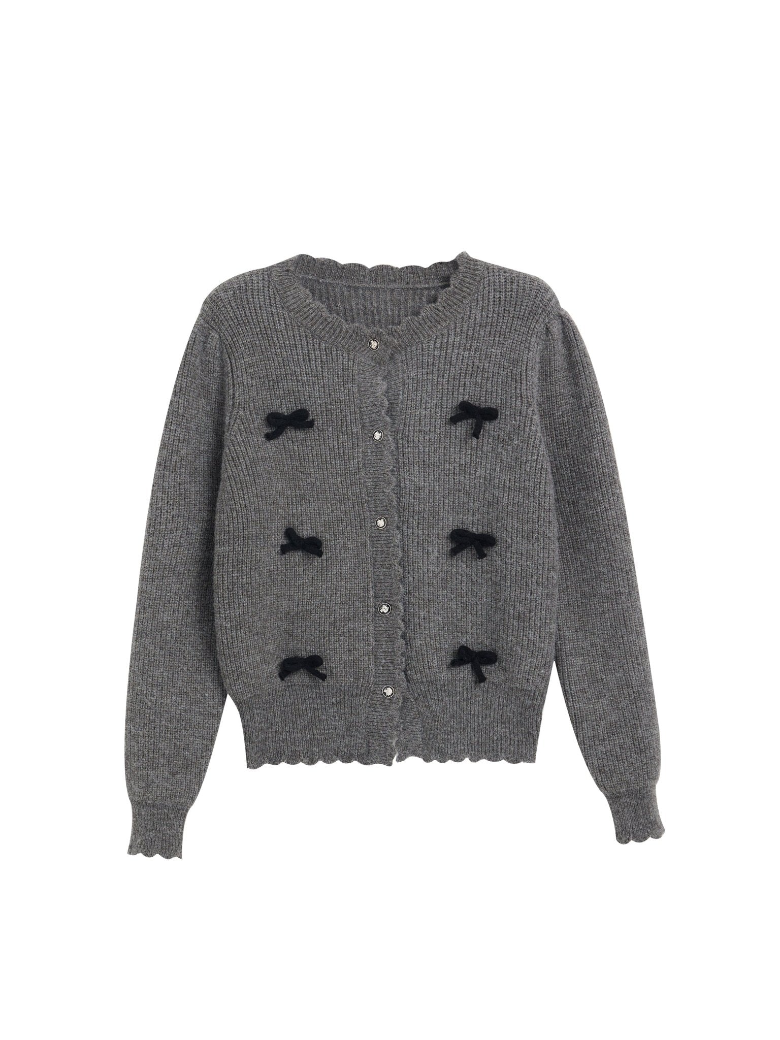 Bow Accent Cardigan Knit Sweater - COPPING THREADS - CT Select