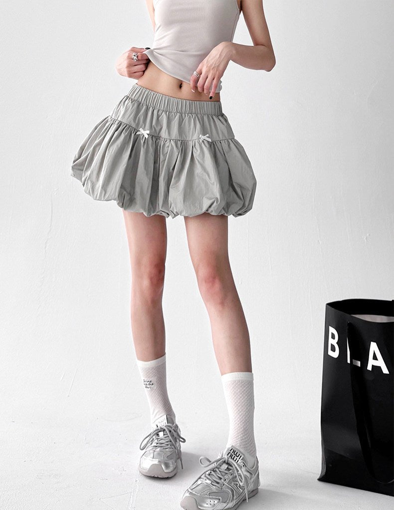 Bow-Detail Bubble-Hem Mini Skirt - CT091 - COPPING THREADS - CT ORIGINALS