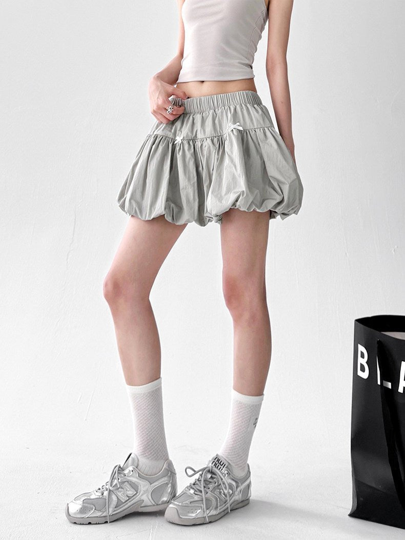 Bow-Detail Bubble-Hem Mini Skirt - CT091 - COPPING THREADS - CT ORIGINALS