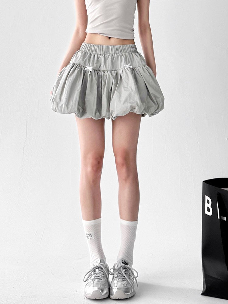 Bow-Detail Bubble-Hem Mini Skirt - CT091 - COPPING THREADS - CT ORIGINALS
