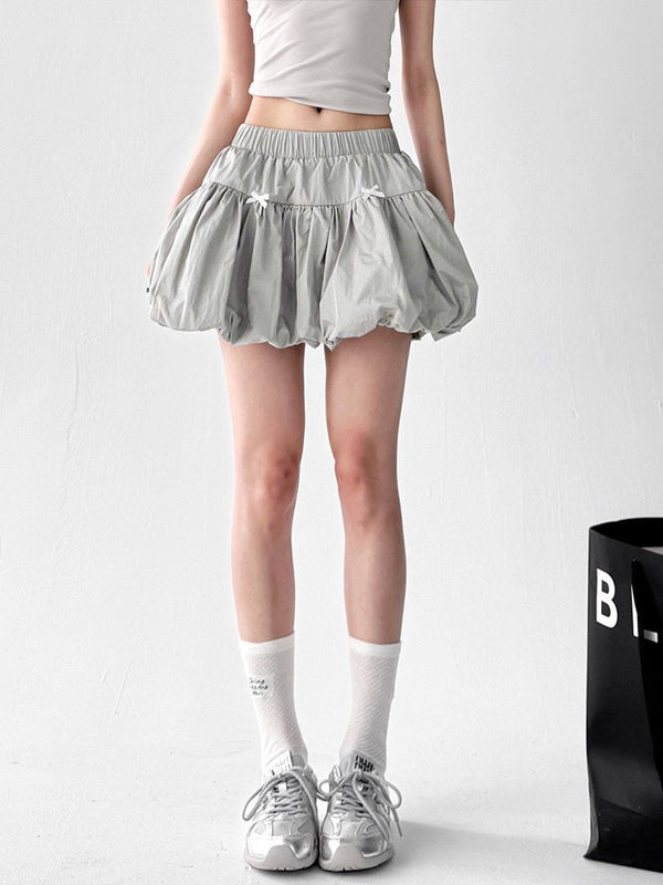 Bow-Detail Bubble-Hem Mini Skirt - CT091 - COPPING THREADS - CT ORIGINALS