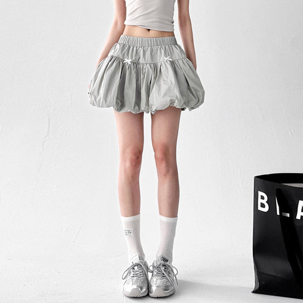 Bow-Detail Bubble-Hem Mini Skirt - CT091 - COPPING THREADS - CT ORIGINALS